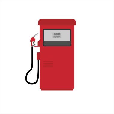 Benzin ya da benzin istasyonu. Benzin pompası pompası ve benzin pompası düz tasarım vektör çizimi. Benzin, petrol, yakıt, dizel pompa..