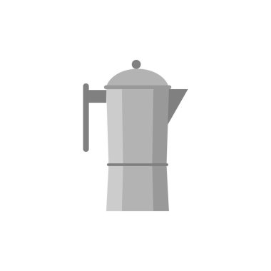 Moka pot kahve makinesi düz tasarım vektör çizimi. Klasik kahve demleme çaydanlığı