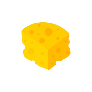 Peynir yassı tasarım vektör çizimi. Lezzetli yassı yemek. Arka planda organik yemek izole edildi