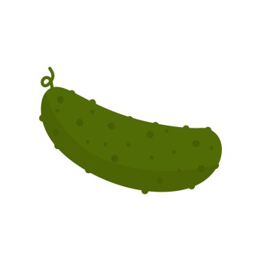 Salatalık ve sebze yassı tasarım vektör çizimi. organik simge beyaz arkaplanda izole edildi