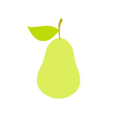 armut yassı tasarım vektör çizimi. Sağlıklı sulu meyve, organik taze tatlı..