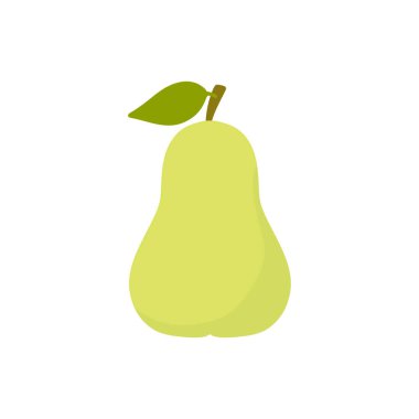 armut yassı tasarım vektör çizimi. Sağlıklı sulu meyve, organik taze tatlı..