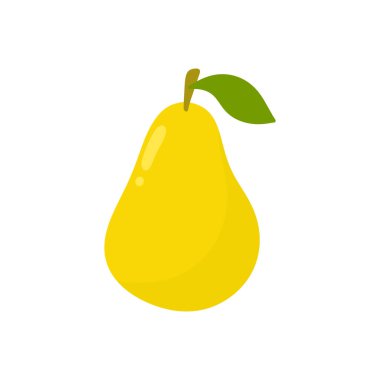 armut yassı tasarım vektör çizimi. Sağlıklı sulu meyve, organik taze tatlı..