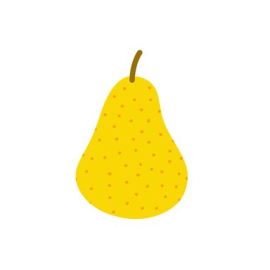 armut yassı tasarım vektör çizimi. Sağlıklı sulu meyve, organik taze tatlı..