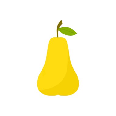 armut yassı tasarım vektör çizimi. Sağlıklı sulu meyve, organik taze tatlı..