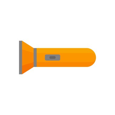 El feneri simgesi düz stil. İzole edilmiş beyaz arkaplanda elektrik lambası vektör illüstrasyonu