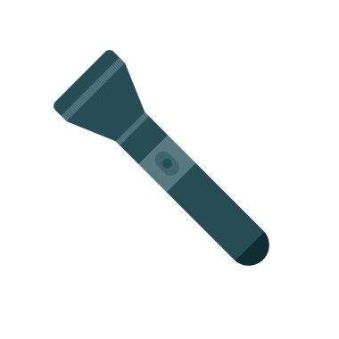 El feneri simgesi düz stil. İzole edilmiş beyaz arkaplanda elektrik lambası vektör illüstrasyonu