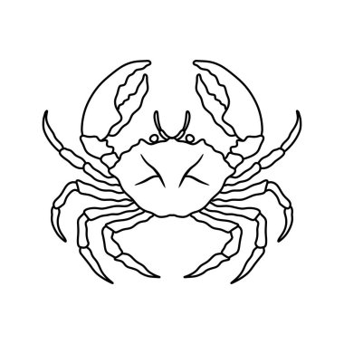 Yengeç çizgisi sanat vektörü çizimi. Simge, logo ve sembol için özet oluşturulmuş deniz ürünleri yengeci .
