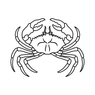 Yengeç çizgisi sanat vektörü çizimi. Simge, logo ve sembol için özet oluşturulmuş deniz ürünleri yengeci .