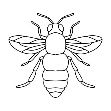 Siyah ve beyaz arı sembolü. Çiftlik logosu için arı. Arı hattı illüstrasyonu