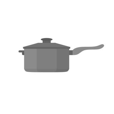 Tencere Düz Tasarım Vektörü illüstrasyonu. Mutfak Utensil Simgesi