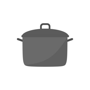 Ot yassı tasarım vektör çizimi. Mutfak gereçleri tencere yemek tabağı