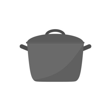 Ot yassı tasarım vektör çizimi. Mutfak gereçleri tencere yemek tabağı