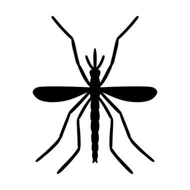Sivrisinek silueti simgesi. Sivrisinek resmi beyaz arkaplanda izole edildi.