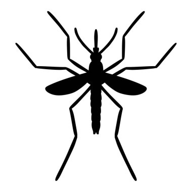 Sivrisinek silueti simgesi. Sivrisinek resmi beyaz arkaplanda izole edildi.