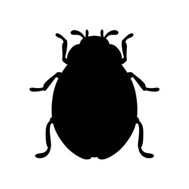 Uğur böceği siluet vektör çizim.