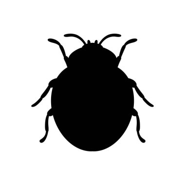 Uğur böceği siluet vektör çizim.