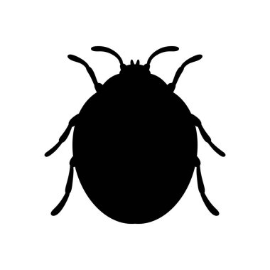 Uğur böceği siluet vektör çizim.