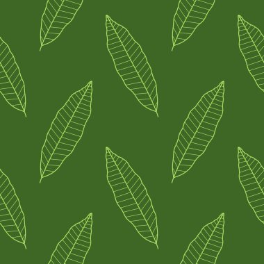 Botanik çiçekli vektör kusursuz desen. Yeşil yapraklarla dolu çiçek deseni