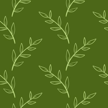 Botanik çiçekli vektör kusursuz desen. Yeşil yapraklarla dolu çiçek deseni