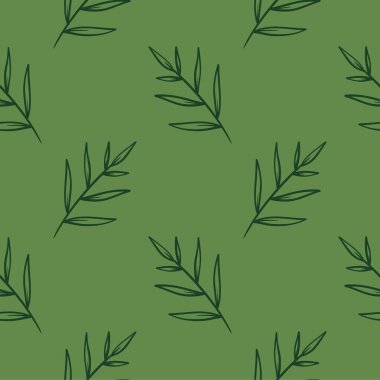 Botanik çiçekli vektör kusursuz desen. Yeşil yapraklarla dolu çiçek deseni