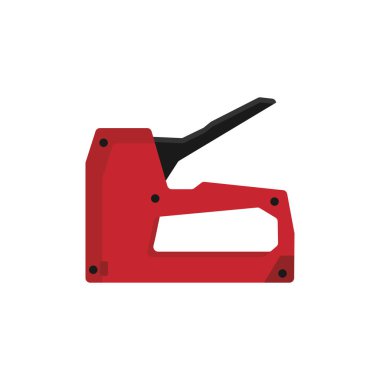 Zımba tabancası düz tasarım. Ofis Zımbası beyaz arka planda resimleme simgeleri. ofis aracı tasarımı için vektör