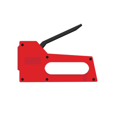 Zımba tabancası düz tasarım. Ofis Zımbası beyaz arka planda resimleme simgeleri. ofis aracı tasarımı için vektör