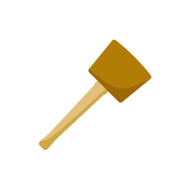 wooden mallet woodcut flat design vector illustration. Wooden mallet isolated in white background