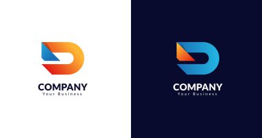 İlk D harfi logo tasarımı şablon çizimi