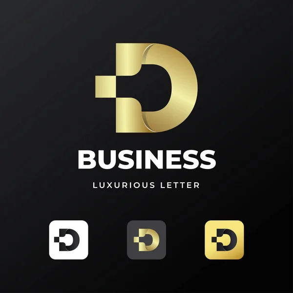Творча Літера Розкішний Золотий Логотип Концепція Дизайну Початковий Символ Корпоративної — стоковий вектор