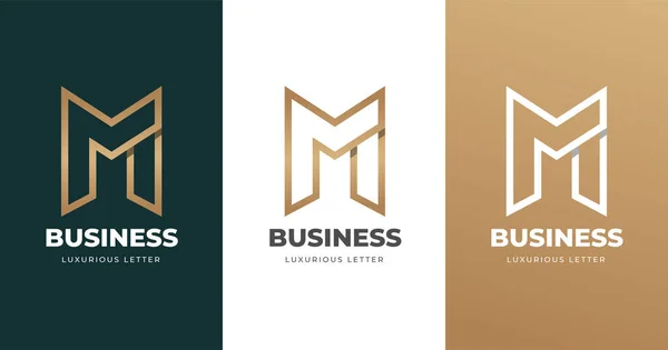 Nowoczesna Linia Logo Design Litera Luksusowe — Wektor stockowy