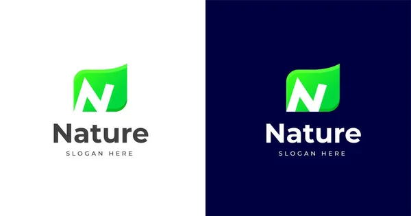 Initiële Letter Logo Ontwerp Template Natuur Concept Vector Illustratie — Stockvector