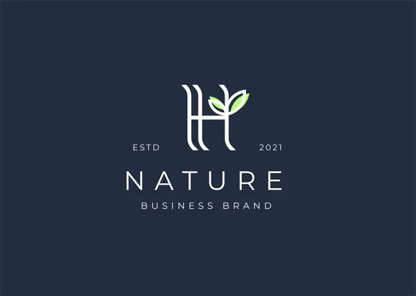 Letter Initiaal Logo Ontwerp Template Natuur Stijl Vector Illustraties — Stockvector