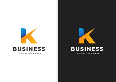 K harfi modern logo tasarım şablonu. Vektör illüstrasyonları