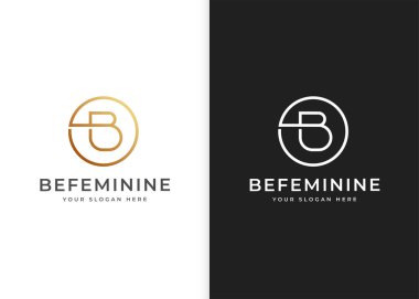Çember şekilli B harfi logo tasarım şablonu. Vektör illüstrasyonları