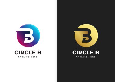 Çember şekilli B harfi logo vektör çizimi