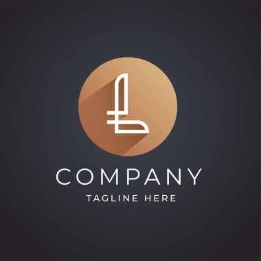 Çember biçimli L harfi logo tasarım şablonu