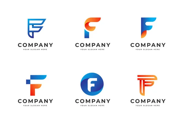 Zestaw Pakietów Literowych Koncepcji Projektu Logo Monogram Początkowy Symbol Tożsamości — Wektor stockowy