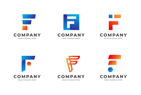 Zestaw Pakietów Literowych Koncepcji Projektu Logo Monogram Początkowy Symbol Tożsamości — Wektor stockowy