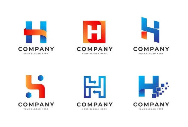 Zestaw Pakietów Koncepcji Projektu Logo Monogram Początkowy Symbol Tożsamości Biznesowej — Wektor stockowy