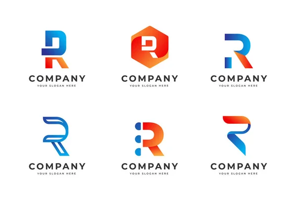 Zestaw Pakietów Projektu Logo Litery Monogram Początkowy Symbol Tożsamości Biznesowej — Wektor stockowy