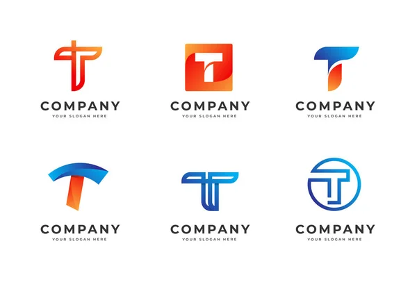 Zestaw Pakietów Literowych Koncepcja Projektu Logo Monogram Początkowy Symbol Tożsamości — Wektor stockowy