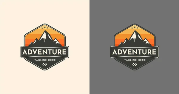 Эмблема Mountain Adventure Туризм Кемпинг Открытый Логотип — стоковый вектор