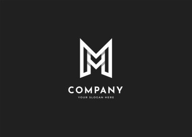 M harfi logo tasarım şablonu