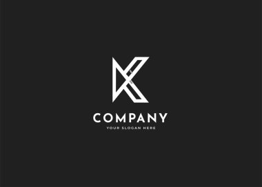 k harfi logo tasarım şablonu