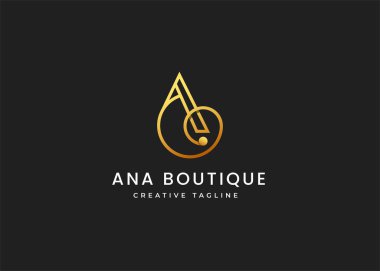 Harf A logo tasarımı lüks butik konsepti.