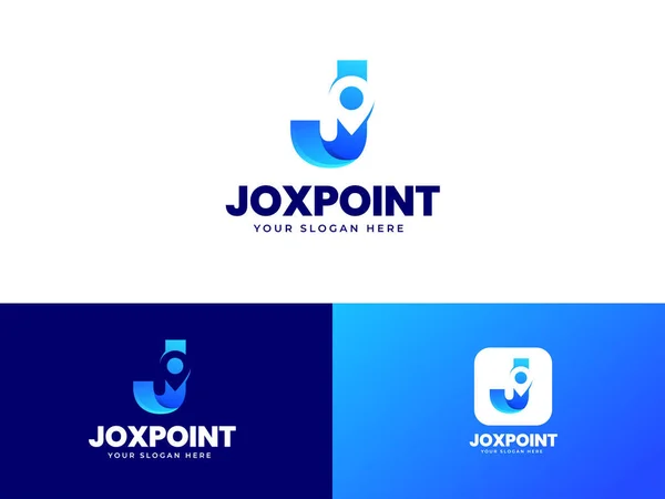Letter Point Pin Element Logo Set Met Geometrisch Gradiënt Ontwerp — Stockvector
