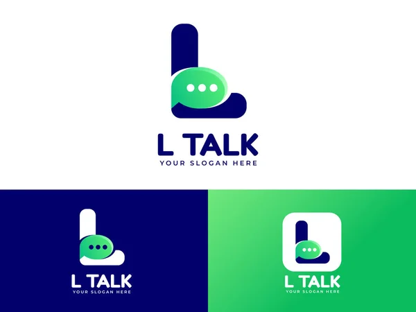 Letter Logo Ontwerp Met Chat Talk Element — Stockvector