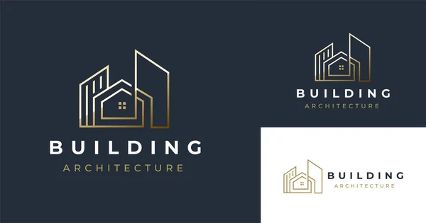 Logo Gaya Bangunan Rumah Mewah Bergaya Bangunan Real Estate - Stok Vektor