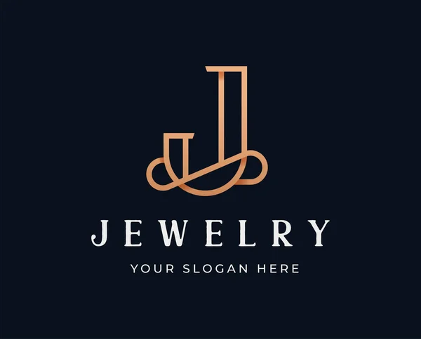 Elegantes Luxus Gold Letter Logo Design Mit Line Art Konzept — Stockvektor